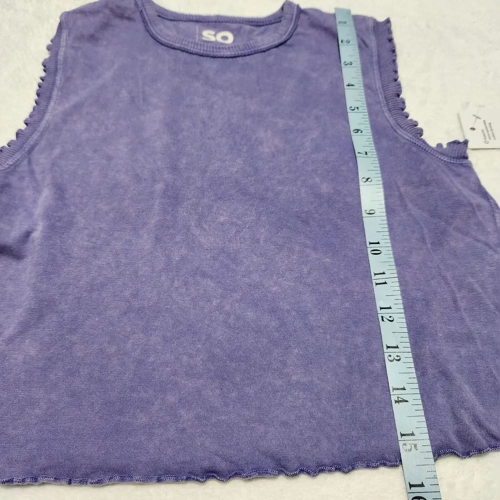 SO Brand Crop Top Size XSmall Tie Dye Purple Soft - Picture 5 of 6